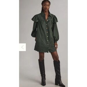FARM Rio Dark Green Mini Dress